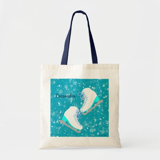 Speciaal blauw-ijs-Schaatsen Patroon Afbeelding Sk Tote Bag (Voorkant)