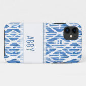 Speciaal blauw ikatpatroon Case-Mate iPhone case (Achterkant (horizontaal))