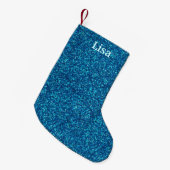 Speciaal blauw kerstcadeautje kleine kerstsok (Voorkant (Hangend))