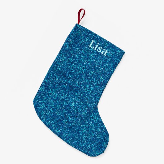 Speciaal blauw kerstcadeautje kleine kerstsok (Voorkant (Hangend))