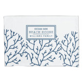 Speciaal Blauw Koraal Patroon - Kieuwhuis Kussensloop (Voorkant)