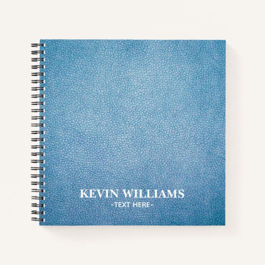 Speciaal blauw lederen kunststofontwerp voor kunst notitieboek (Voorkant)