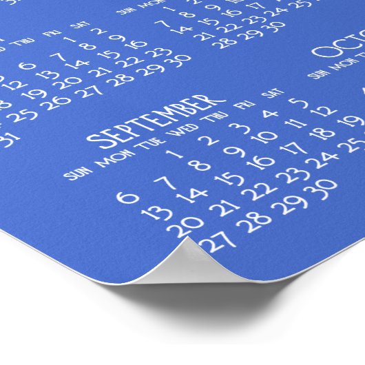 Speciaal blauw Poster - Jaarrooster 2015 (Hoek)