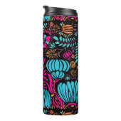 Speciaal blauw roze Paarse Floral Pattern Thermosbeker (Geroteerd rechts)