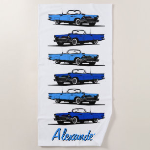 Speciaal blauw Sportauto's uit de jaren '50 Strandlaken