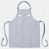 Speciaal blauw Stripes Apron Schort (Voorkant)
