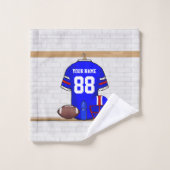 Speciaal Blauw Wit Football Jersey Bad Handdoek (Wasdoekje)