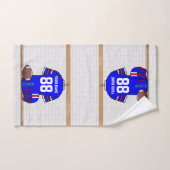 Speciaal Blauw Wit Football Jersey Bad Handdoek (Handdoek)