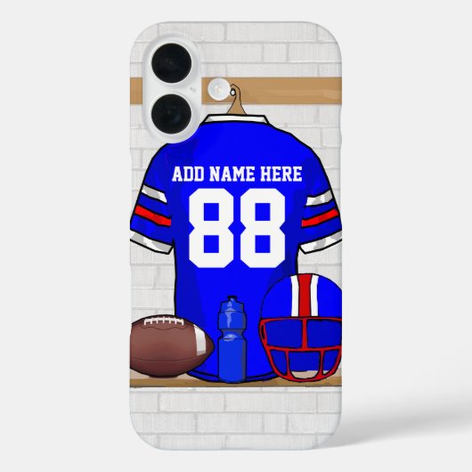 Speciaal Blauw Wit Football Jersey Case-Mate iPhone Case (Achterkant)