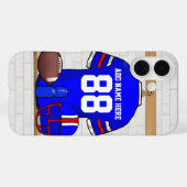 Speciaal Blauw Wit Football Jersey Case-Mate iPhone Case (Achterkant (horizontaal))