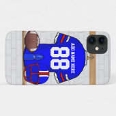 Speciaal Blauw Wit Football Jersey Case-Mate iPhone Case (Achterkant (horizontaal))