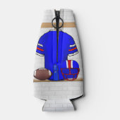 Speciaal Blauw Wit Football Jersey Flesjeskoeler (Achterkant)