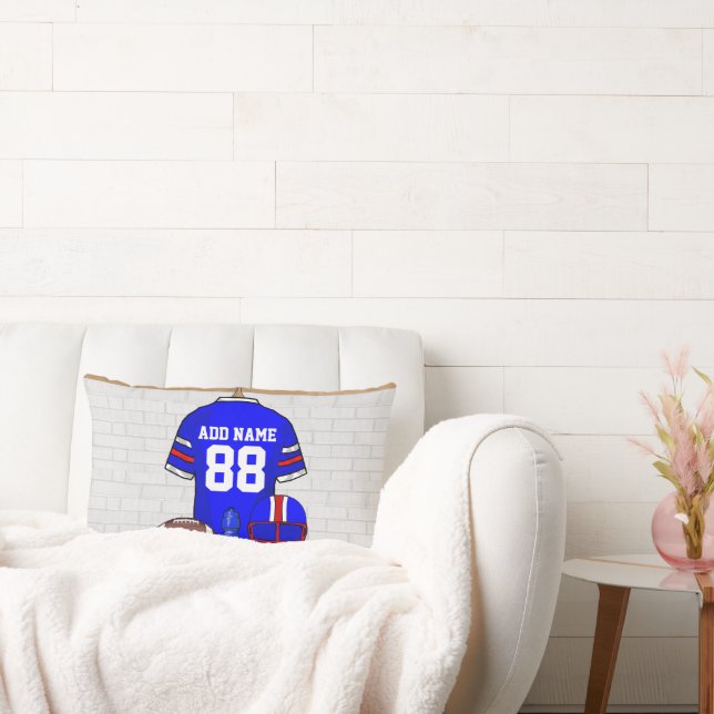 Speciaal Blauw Wit Football Jersey Kussen (Bank)