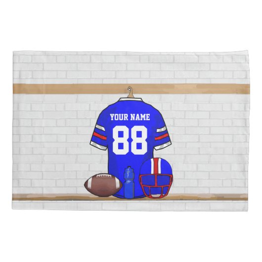 Speciaal Blauw Wit Football Jersey Kussensloop (Achterkant)