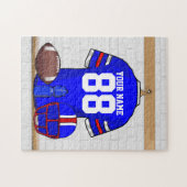 Speciaal Blauw Wit Football Jersey Legpuzzel (Horizontaal)