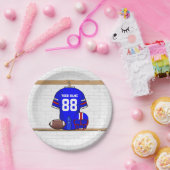 Speciaal Blauw Wit Football Jersey Papieren Bordje (Feest)