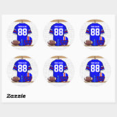 Speciaal Blauw Wit Football Jersey Ronde Sticker (Vel)