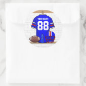 Speciaal Blauw Wit Football Jersey Ronde Sticker (Tas)