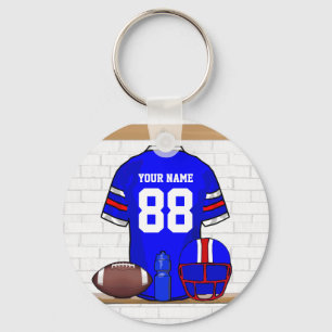Speciaal Blauw Wit Football Jersey Sleutelhanger