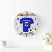 Speciaal Blauw Wit Football Soccer Jersey Grote Klok (Huis)