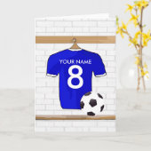 Speciaal Blauw Wit Football Soccer Jersey Kaart (Gele Bloem)