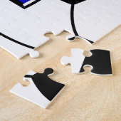 Speciaal Blauw Wit Football Soccer Jersey Legpuzzel (Zijkant)