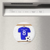 Speciaal Blauw Wit Football Soccer Jersey Magneet (Insitu (Vaatwasser))