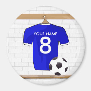 Speciaal Blauw Wit Football Soccer Jersey Magneet
