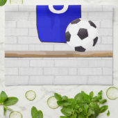 Speciaal Blauw Wit Football Soccer Jersey Theedoek (Gevouwen)