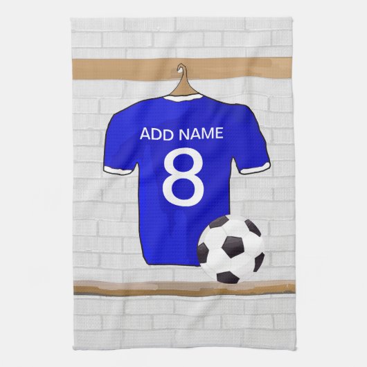 Speciaal Blauw Wit Football Soccer Jersey Theedoek (Verticaal)