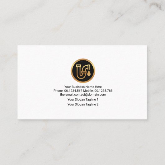 Speciaal Blauw Wit Lijst Plumber Faucet Visitekaartje (Achterkant)