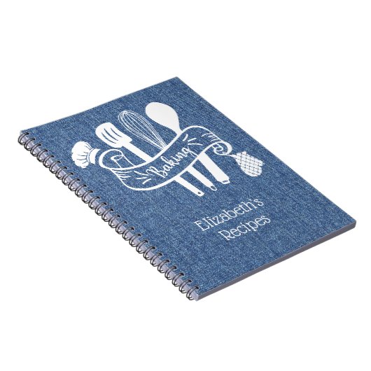 Speciaal blauw witboek Denim Baking Recipe Notitieboek (Rechterzijde)