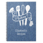 Speciaal blauw witboek Denim Baking Recipe Notitieboek (Voorkant)