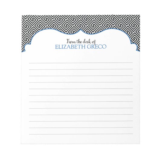 Speciaal blauw zwart-ouderlijk Grieks Notitieblok (Voorkant)