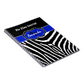 Speciaal blauw zwart-wit Zebra Stripe Journal Notitieboek (Rechterzijde)