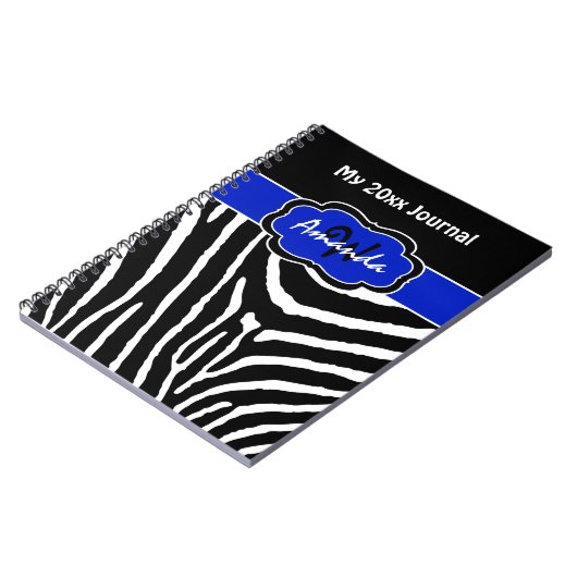 Speciaal blauw zwart-wit Zebra Stripe Journal Notitieboek (Linkerzijde)
