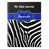Speciaal blauw zwart-wit Zebra Stripe Journal Notitieboek (Voorkant)