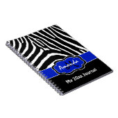 Speciaal blauw zwart-wit Zebra Stripe Journal Notitieboek (Rechterzijde)