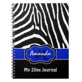 Speciaal blauw zwart-wit Zebra Stripe Journal Notitieboek (Voorkant)