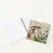 Speciaal  Blauwe Floral Bunny Notitieboek (Binnen)