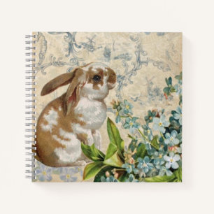 Speciaal  Blauwe Floral Bunny Notitieboek