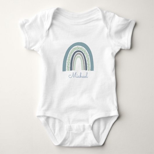 Speciaal blauwe Waterverf Rainbow Baby Boy Romper (Voorkant)