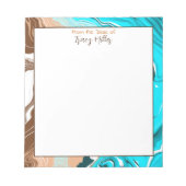 Speciaal Blauwgroen, blauw en bruin-marmer-fluid Notitieblok (Voorkant)