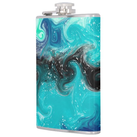 Speciaal Blauwgroen blauw en zwart-vochtig tekenma Heupfles (Links)