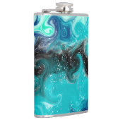 Speciaal Blauwgroen blauw en zwart-vochtig tekenma Heupfles (Rechts)