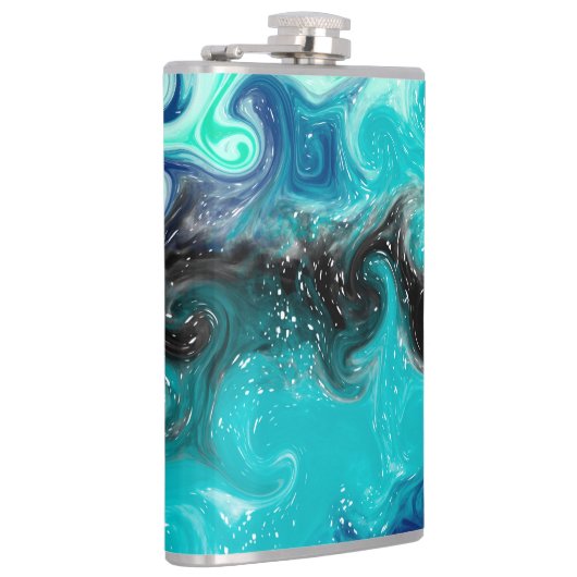 Speciaal Blauwgroen blauw en zwart-vochtig tekenma Heupfles (Rechts)