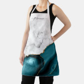 Speciaal Blauwgroen blauw goudblauw witte marmer Schort (Insitu)