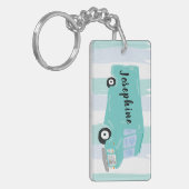 Speciaal Blauwgroen Blue Food Truck Sleutelhanger (Voorkant Links)