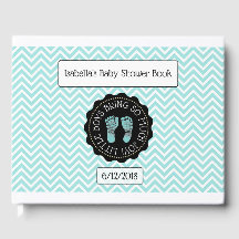 Speciaal Blauwgroen Chevron Stripes Baby shower Bo