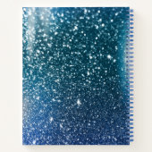 Speciaal Blauwgroen en blauw Ombre Glitter Notitieboek (Achterkant)